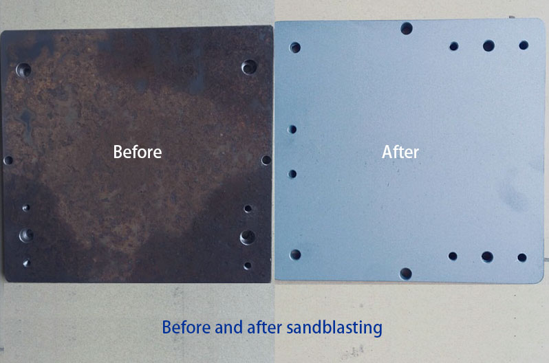 Before and after sandblasting